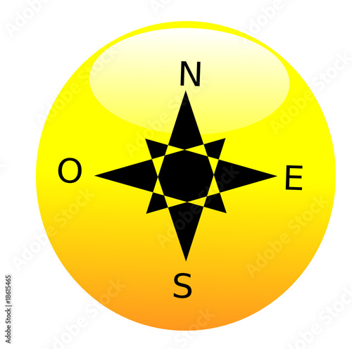 boule 3D jaune boussole