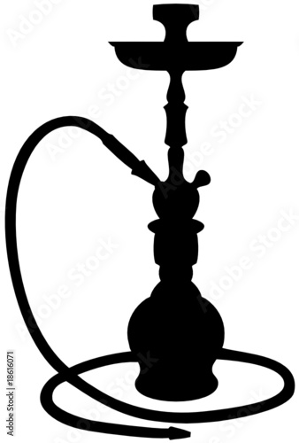 Narguile - Shisha - Pipe à Eau (silhouette - vecteur)
