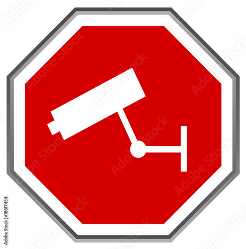 Panneau Stop " Vidéosurveillance " (signalisation - vecteur)