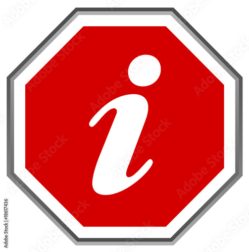 " Information " Sign (roadsign - warning - red - vector)