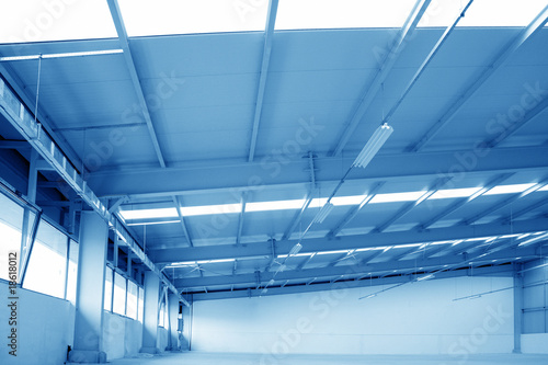 detail shot of an empty hangar warehouse