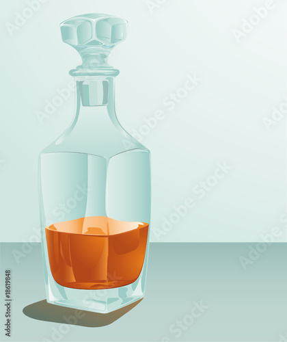 Vector. A decanter with a drink on gradient a background