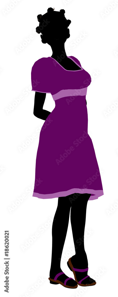 Fashionable African American Girl Illustration Silhouette Fashionable African American Girl Illustration Silhouette