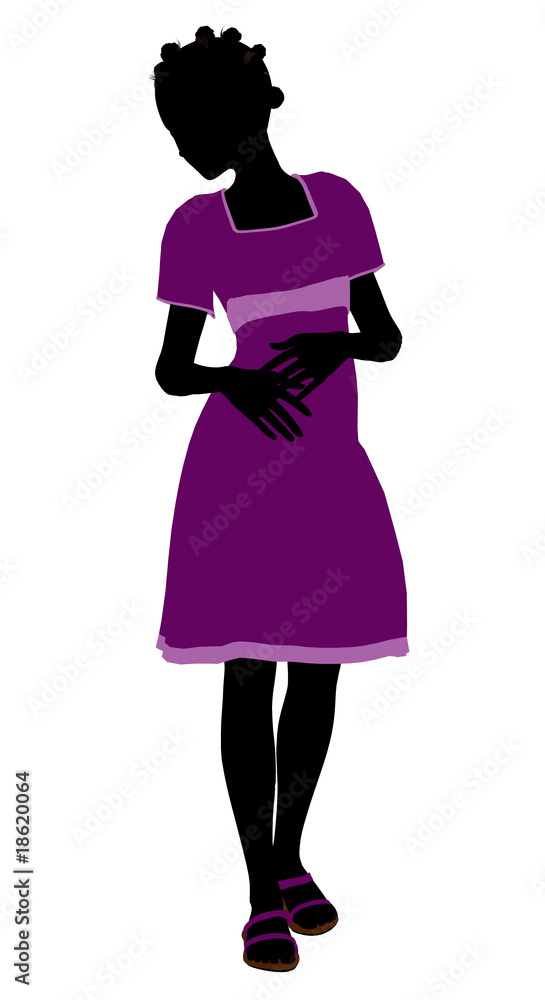 Fashionable African American Girl Illustration Silhouette Fashionable African American Girl Illustration Silhouette