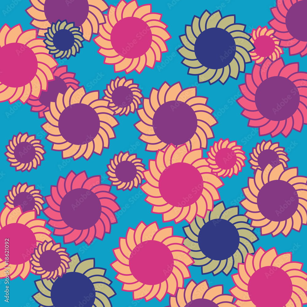 Fototapeta premium Retro flowers background
