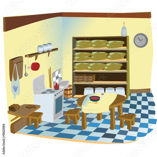 Kitchen interior scene