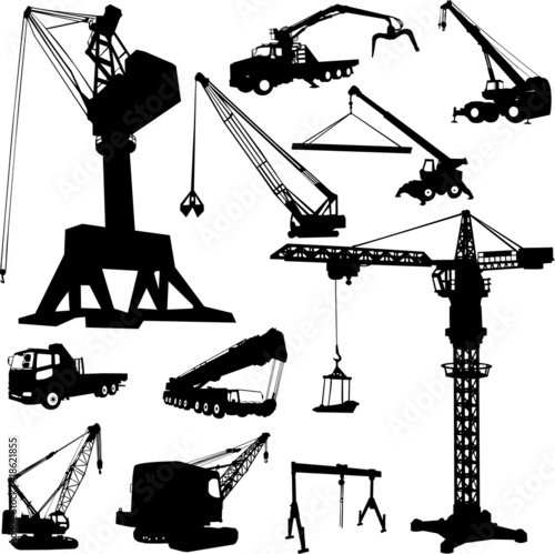 construction crane collection - vector