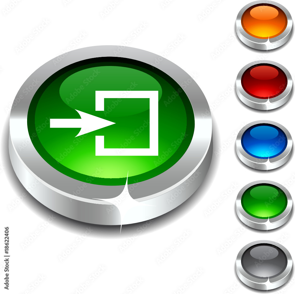 Entrance 3d button set. Vector illustration. Entrance 3d button set. Vector illustration.
