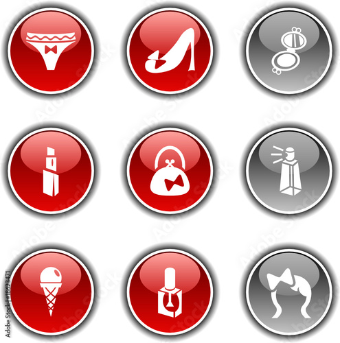 Women  button set. Vector illustration