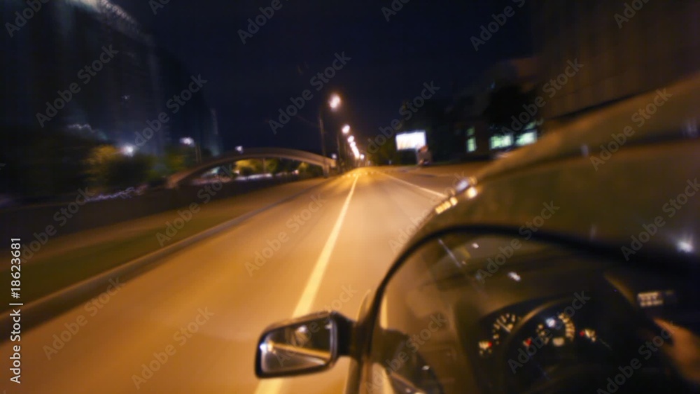 Trip on a night city. Time lapse. Trip on a night city. Time lapse.