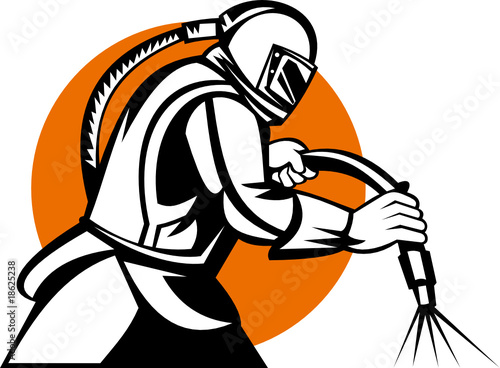 Sandblaster at work