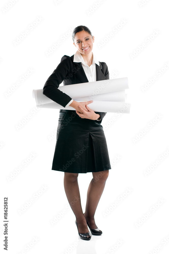 Young woman architect full length Young woman architect full length