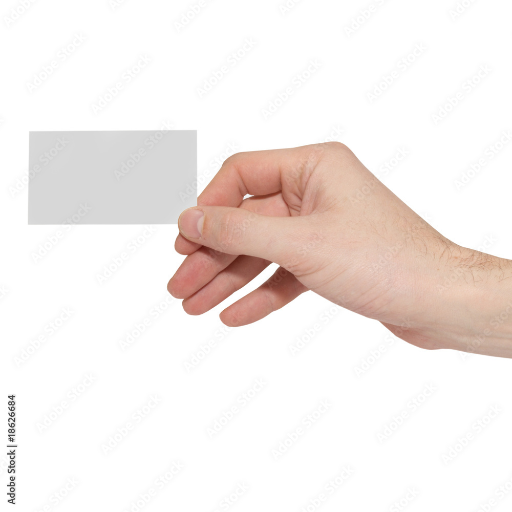 Gray card blank in a hand Gray card blank in a hand