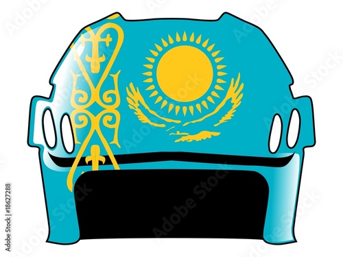 hockey helmet in colors of Kazakhstan