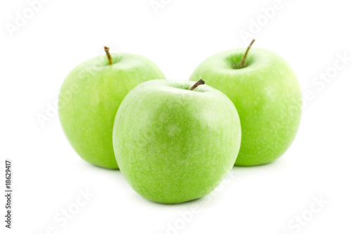 Three apples isolated on white