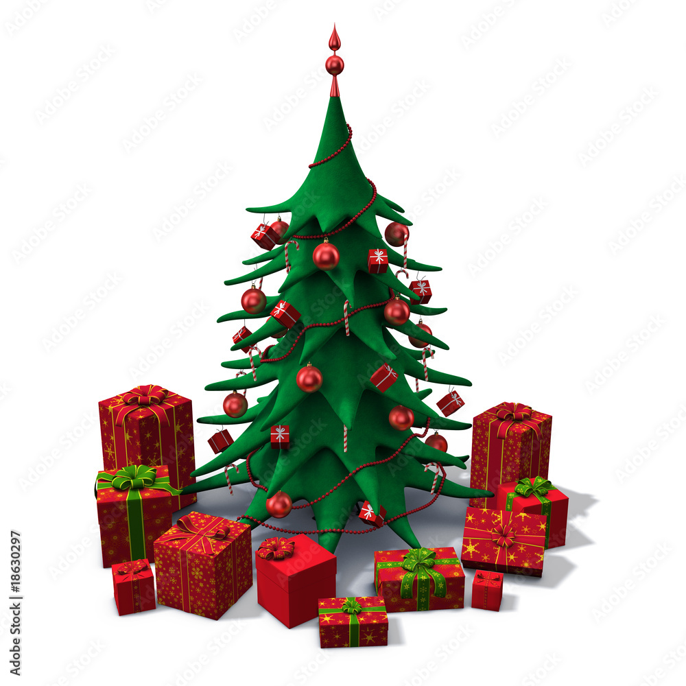 christmas tree decorated red with red presents christmas tree decorated red with red presents