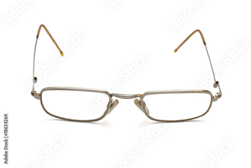 Photo of spectacles wih thin rim isolated over white