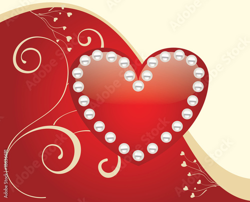 Glossy Red heart background vector