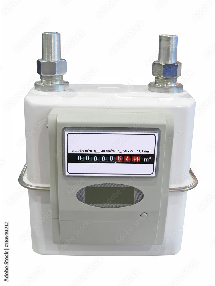 Fototapeta premium Energy volume meter, power consumption, isolated