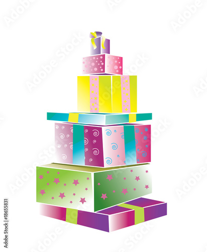 a heap of coloured gift boxes