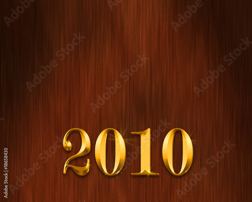 golden 2010 on wood background