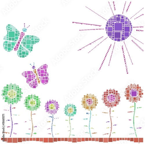 Butterflies in a sunny day