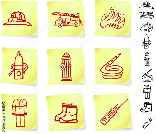 fireman graphics on stickers