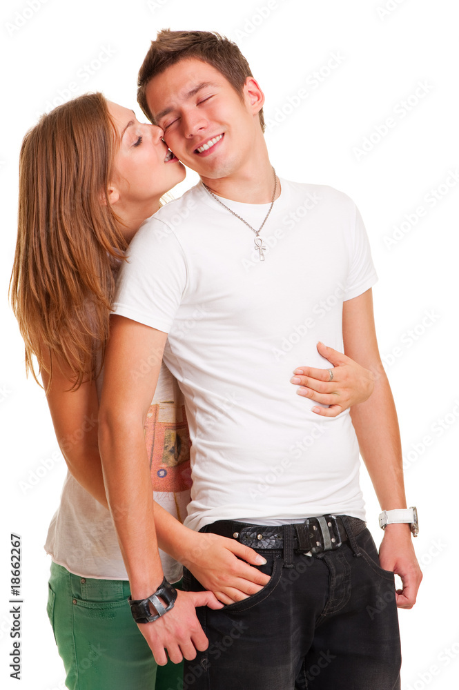 Naklejka premium beautiful couple of lovers