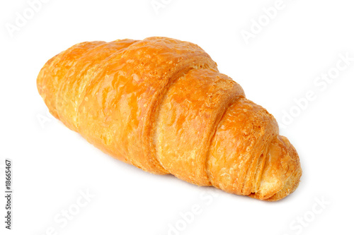 Croissant on white background.