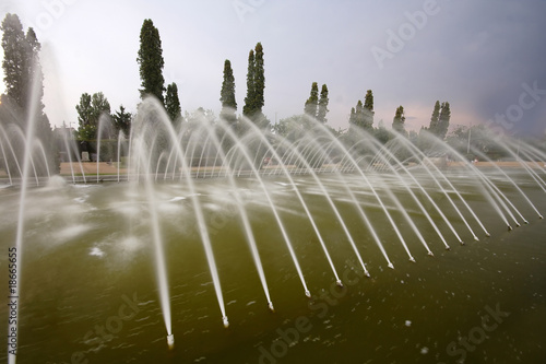 Waterworks in park