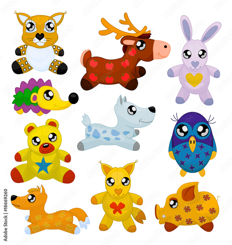 Naklejka premium Toy animals