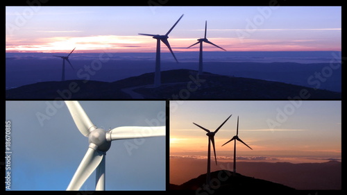Montage wind turbines renewable energy