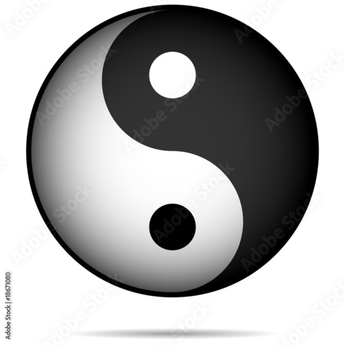 Yin-Yan vector symbol isolated on white background.