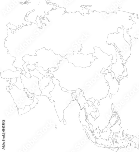 Asia map with country borders