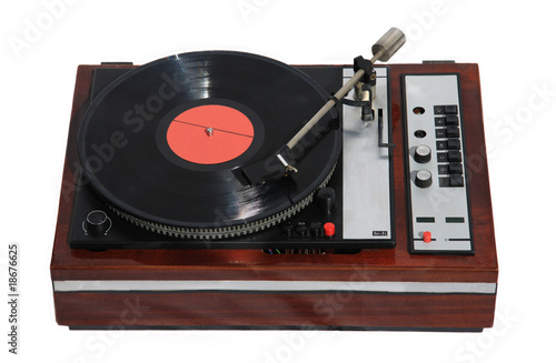 record player isolated on white background