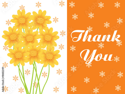 abstract floral background with thankyou text