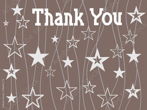 brown background with stars and thankyou text