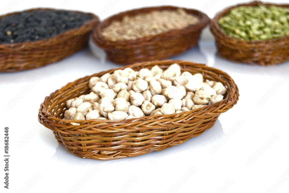 Lentil,bean and pea in the plate isolated Lentil,bean and pea in the plate isolated