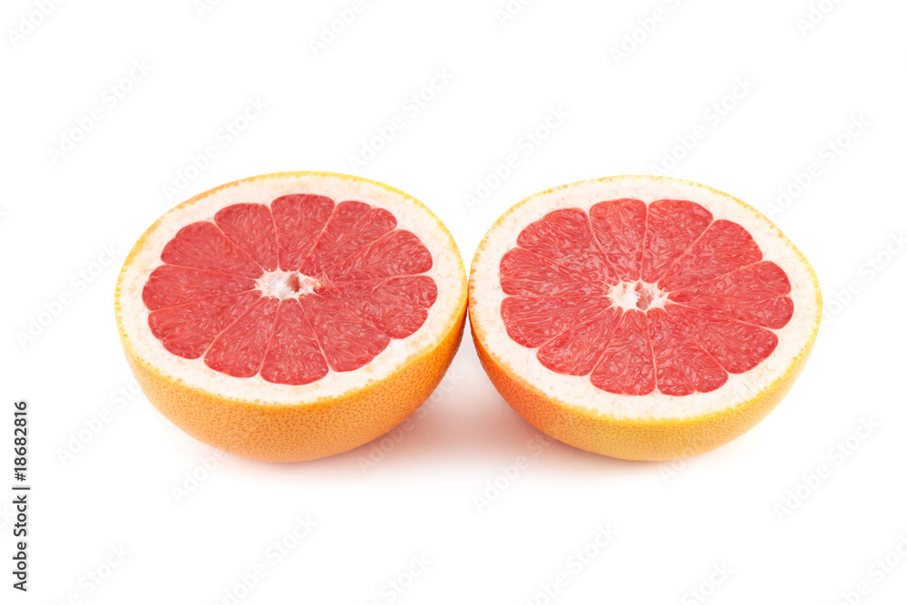 Sliced Grapefruit isolated on white Sliced Grapefruit isolated on white