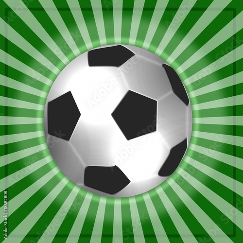 Green sunburst and football ball