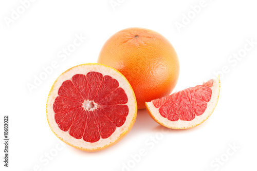 Pink Grapefruits isolated on white