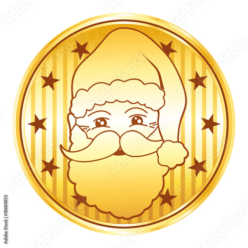 Santa golden coin