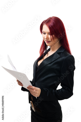 business woman with papers