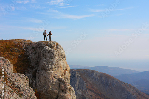 Backpackers silhouette