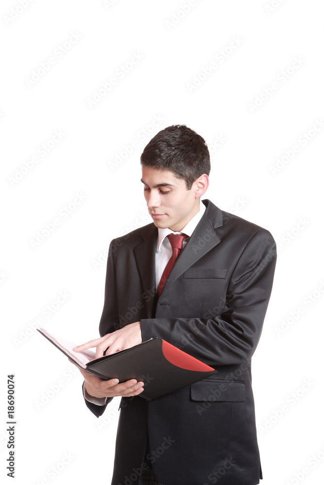 Confident businessman with notebook Confident businessman with notebook