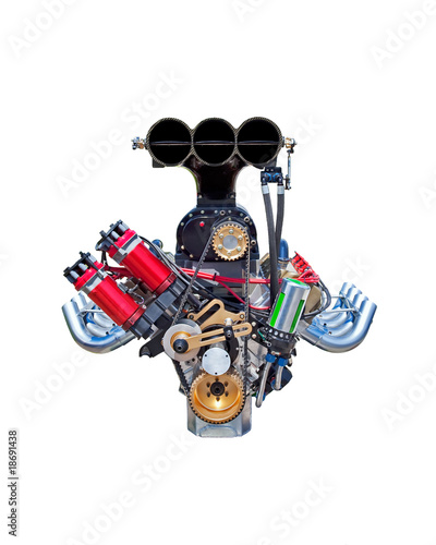 Принти на полотні Isolated racing engine