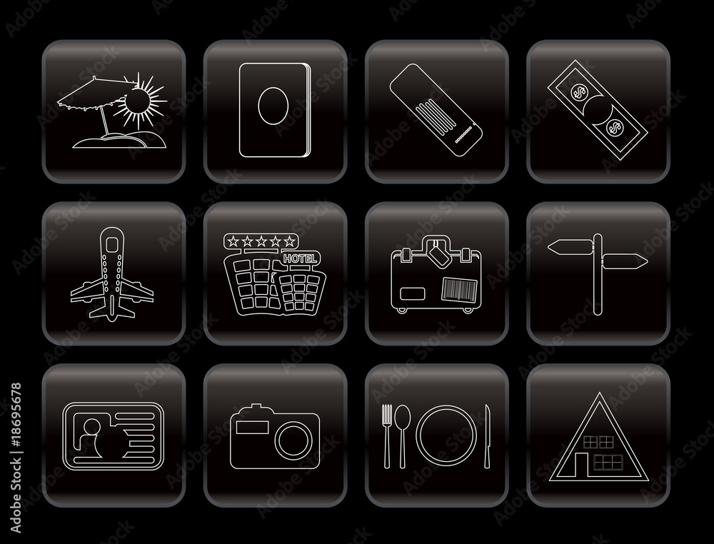 Line Travel and trip Icons- Vector Icon Set Line Travel and trip Icons- Vector Icon Set