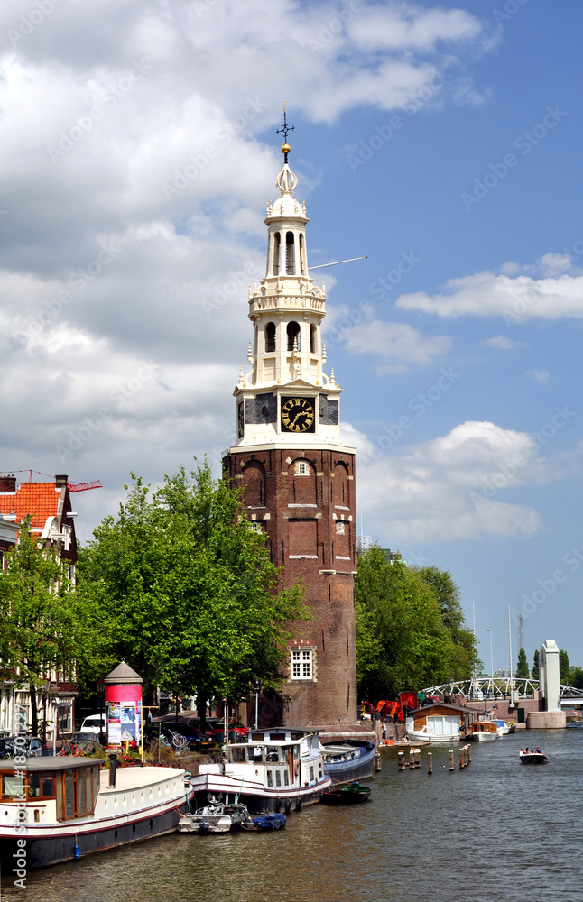 Montelbaans tower, canal Oudeschans, Amsterdam.