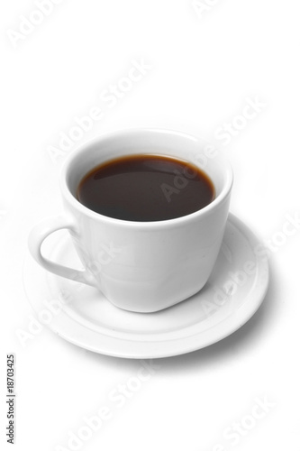 Perfect white coffee cup on white