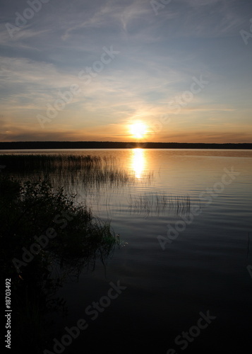 sunset on the lake.